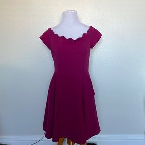 Purple Formal mid length dress with pockets. Size 11/12